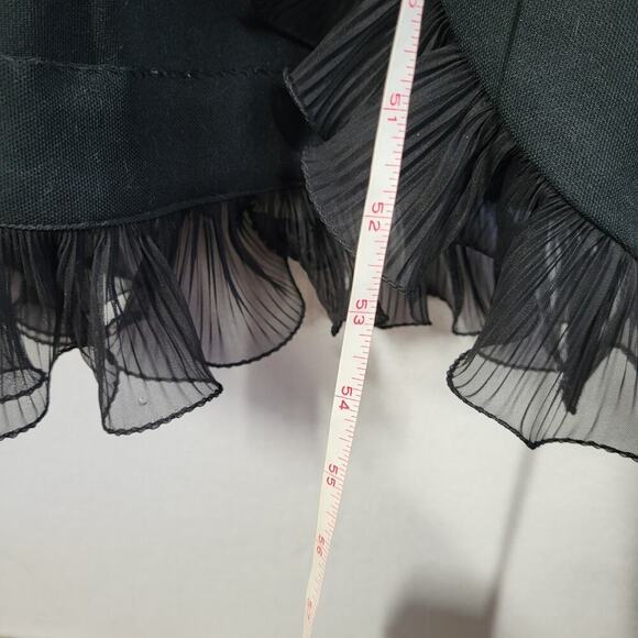 Vintage Black V-neck Ruffled Maxi Formal Dress Size 10 Goth Witch Vamp Sexy Glam - Picture 11 of 15